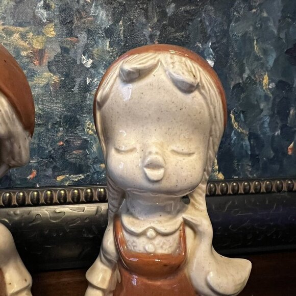 Lot of 2 Bohemian Children Hansel Gretel Style Painted Porcelain Figures 7” - Picture 4 of 6